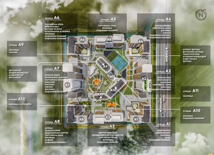 Трикімнатна квартира 90 м² з видом на море в Atlas 1, Бургас