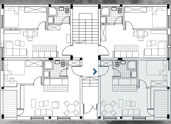 2-комнатный апартамент 32 м2 №3 в BM Residence | Бечмен, Белград