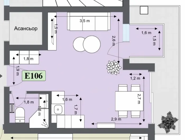 Two-Room Apartment 41.92 m² in Silver Mountain Complex, Razlog
