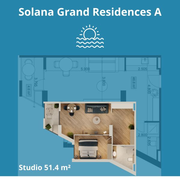 1+1 51.4 m² Meerblick